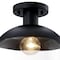 Designers Fountain Rey 13 in. 1-Light Matte Black Modern Semi Flush Mount with Clear Glass Shade for Bedrooms D308M-SF-MB - alternate 3